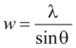 Equation used to find the diameter of a hair